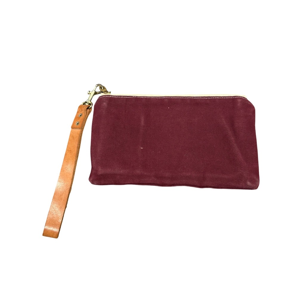 Kaufmann Mercantile Wristlet Pouch Unisex OS Burgundy Waxed Canvas Leather Strap